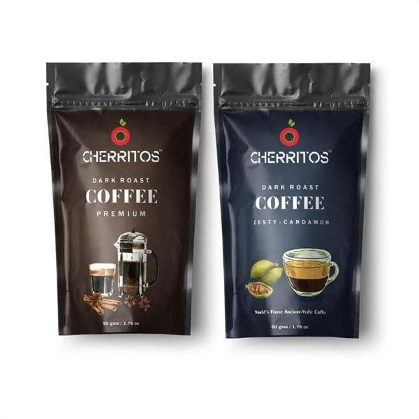 CHERRITOS Dark Roast Coffee, Zesty Cardamom Coffee, Coffee, 50 Gms Each